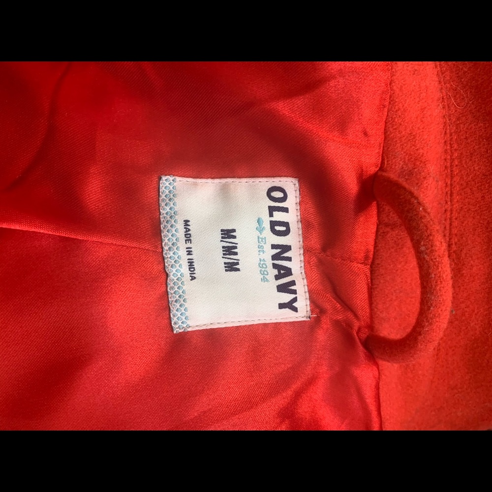 Old Navy Orange Ruffle wool coat M - Picture 3 of 4